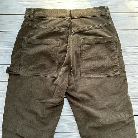 Free People Kyo Carpenter Corduroy Pants Olive size 2 - Picture 7 of 7